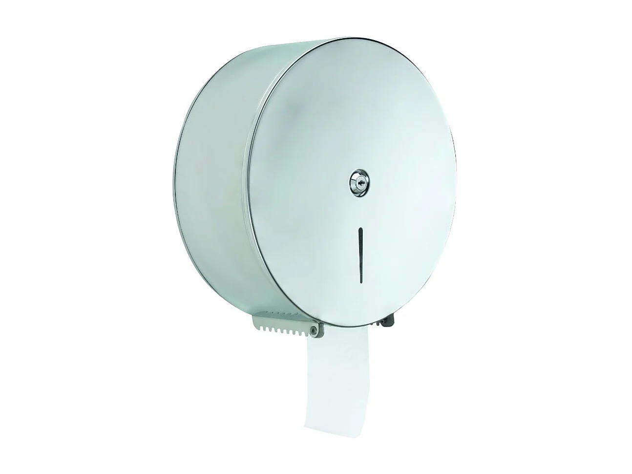 Distributeur De Rouleaux De Papier Toilette Max. 26 Cm Avec Serrure De Sécurité Chrome Poli Acier Inoxydable