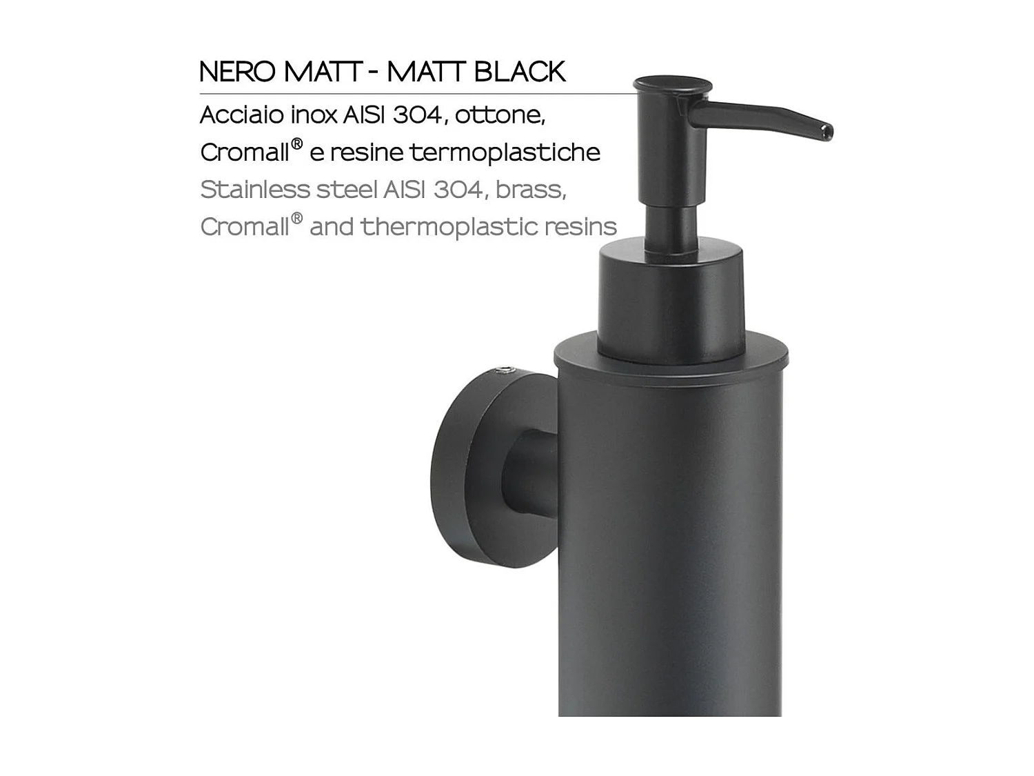 Distributeur De Savon Liquide Rond 150Ml Noir Mat | Seal