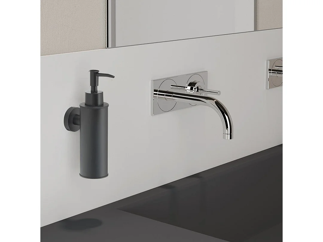 Distributeur De Savon Liquide Rond 150Ml Noir Mat | Seal