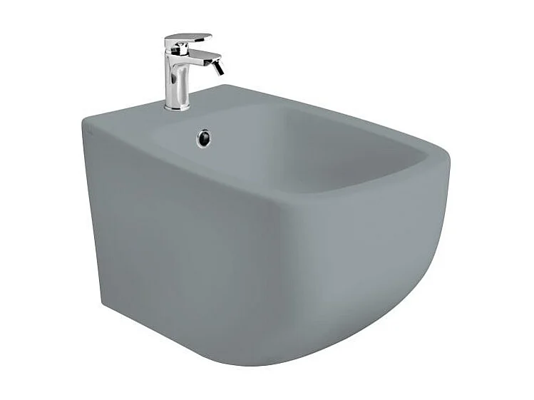 Paire D'appareils Sanitaires Muraux En Céramique Gris Mat | Mozart