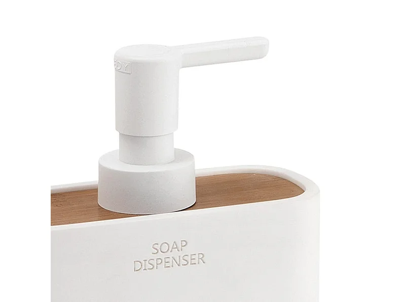 Distributeur De Savon 300 Ml En Bambou Blanc | Alisso