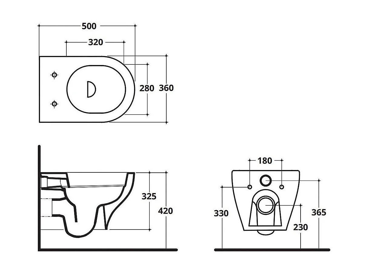Wc Suspendu Sans Rebord En Céramique | Jazz