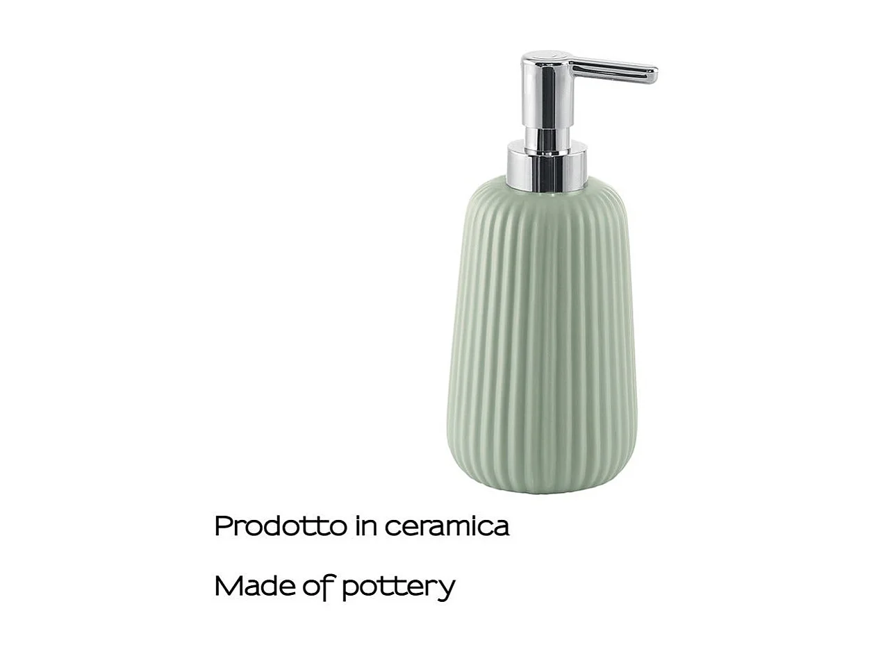 Distributeur De Savon 400 Ml En Céramique Vert Sauge | Malva