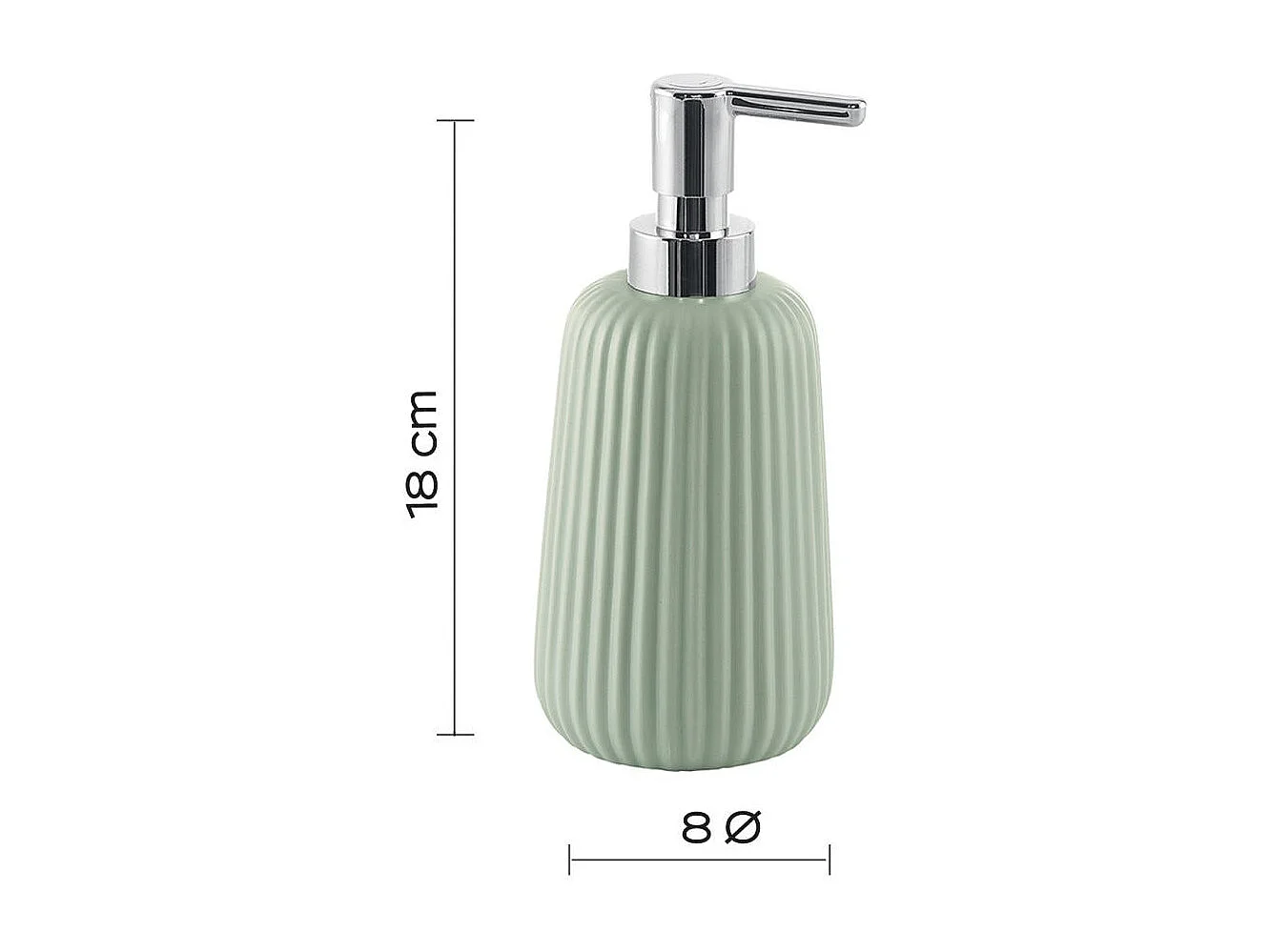 Distributeur De Savon 400 Ml En Céramique Vert Sauge | Malva