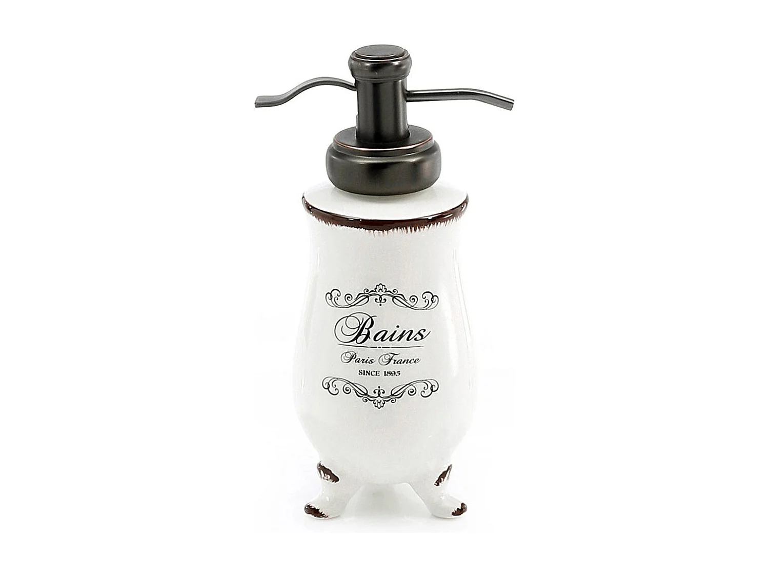 Doseur De Savon D'appui Shabby En Céramique Blanche | Amelia