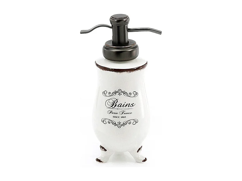 Doseur De Savon D'appui Shabby En Céramique Blanche | Amelia