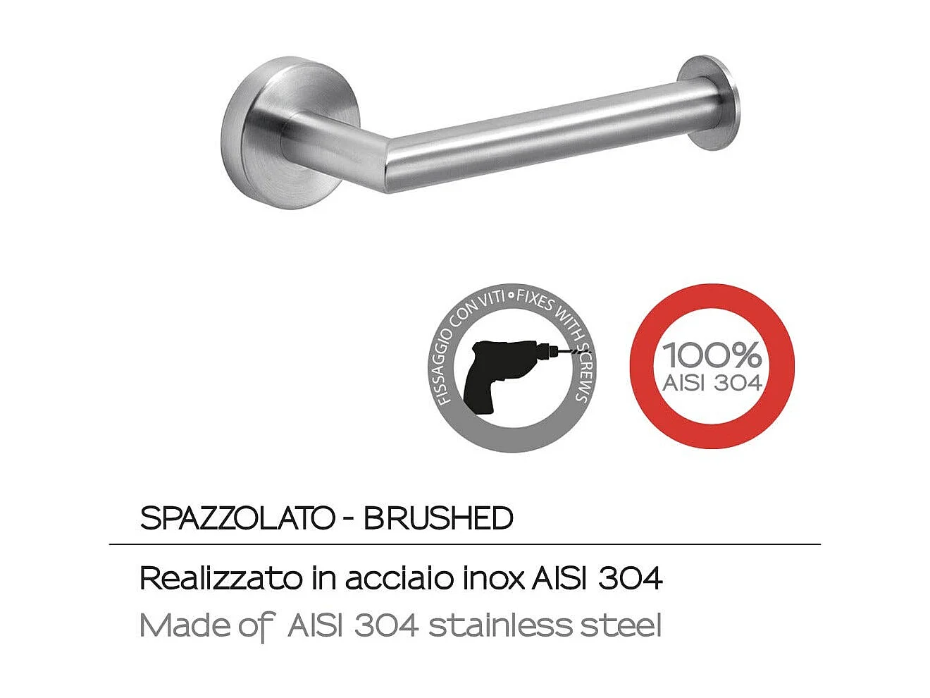 Porte-Rouleau Mural En Acier Chromé Brossé | Loto