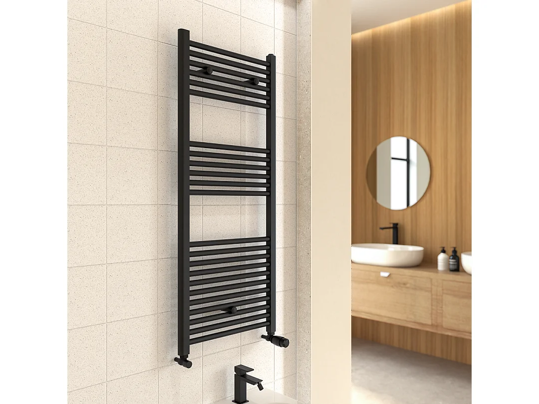 Sèche-Serviettes De Bain 50X120 Noir En Acier