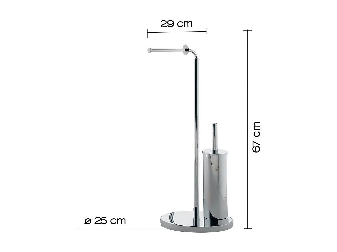 Porte-Rouleau De Papier Toilette Et Porte-Brosse En Acier Inoxydable Chromé | Mille