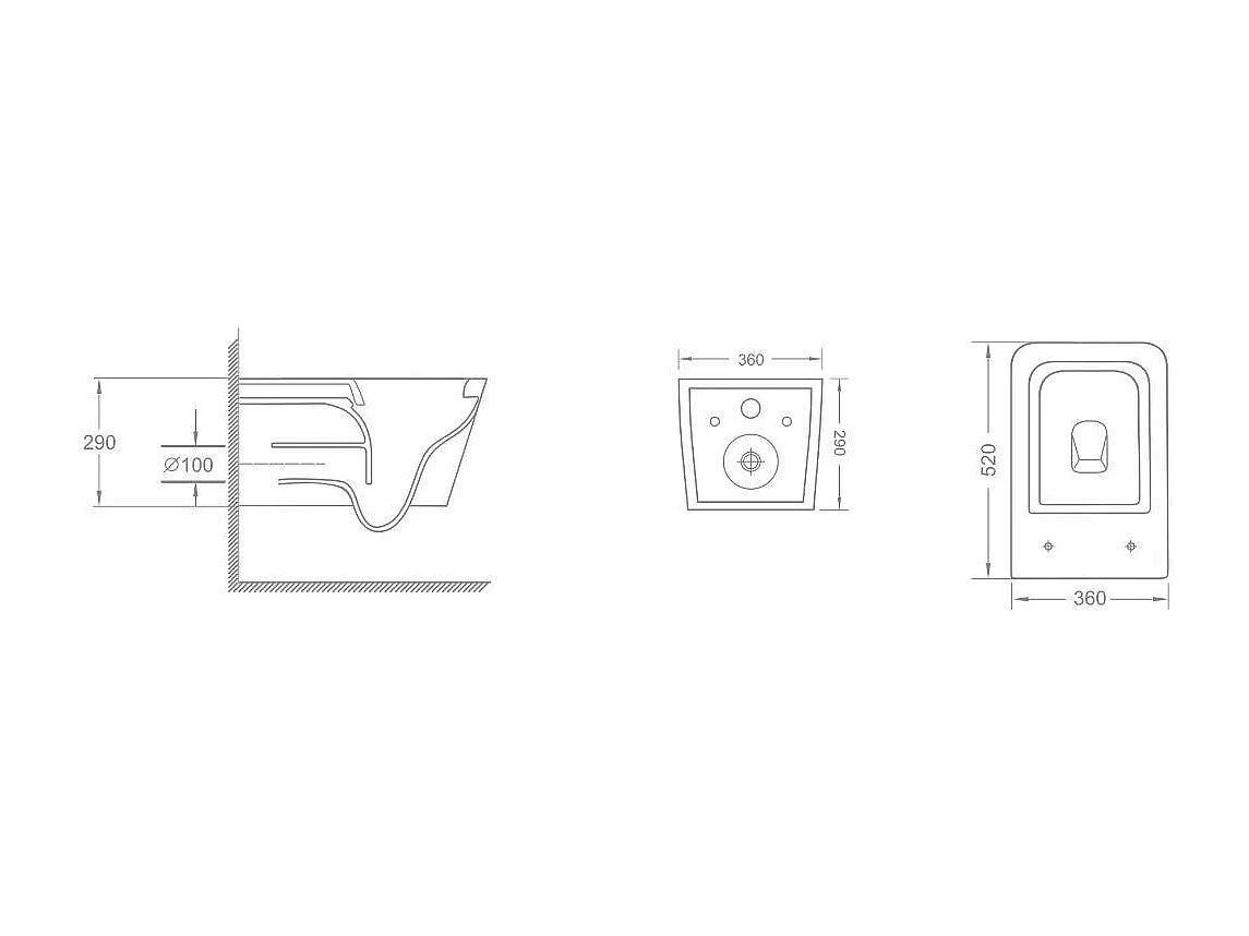 Wc Suspendu En Céramique Sans Rebord | Rock