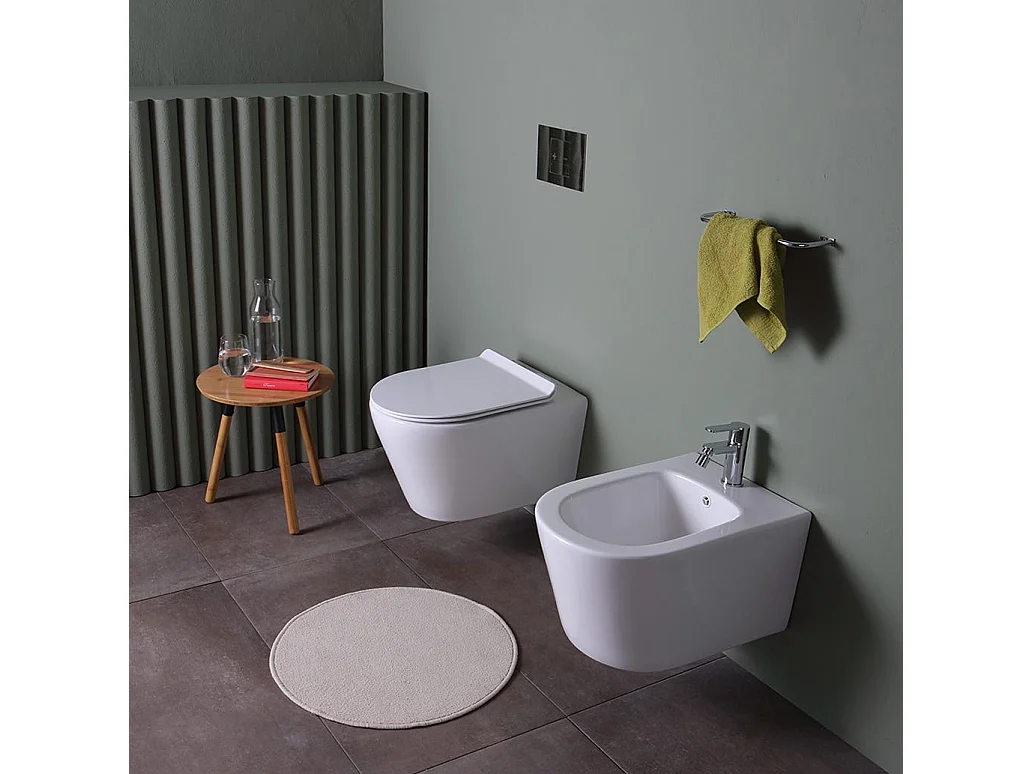 Bidet Et Wc Suspendus En Céramique Au Ras Du Mur | Blues