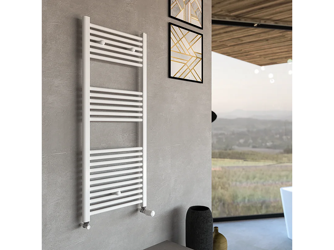 Sèche-Serviettes De Bain 60X120 Acier Blanc