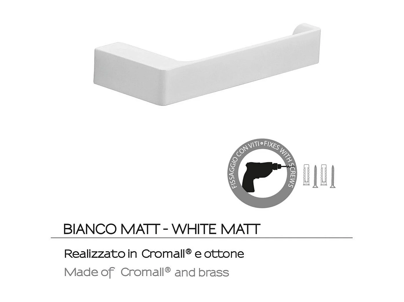 Porte-Rouleaux De Papier Toilette En Laiton Chromé Blanc Mat | Giacinto