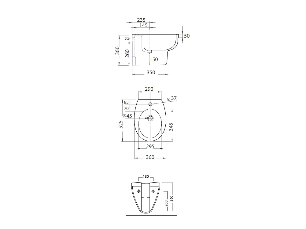 Set De Sanitaires En Céramique Pour Fixation Suspendue | Cipro