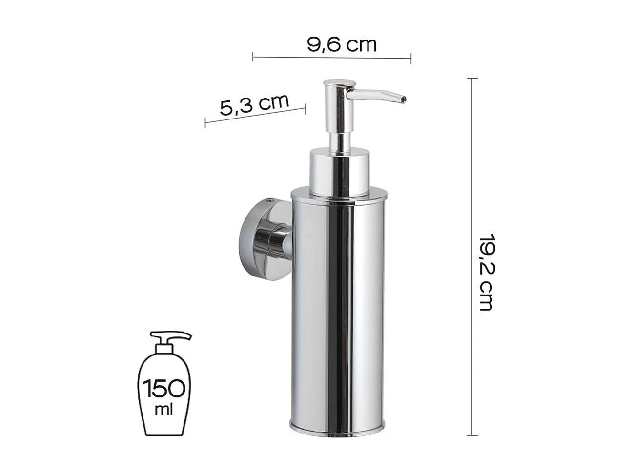 Distributeur De Savon En Acier Chromé 150Ml | Seal