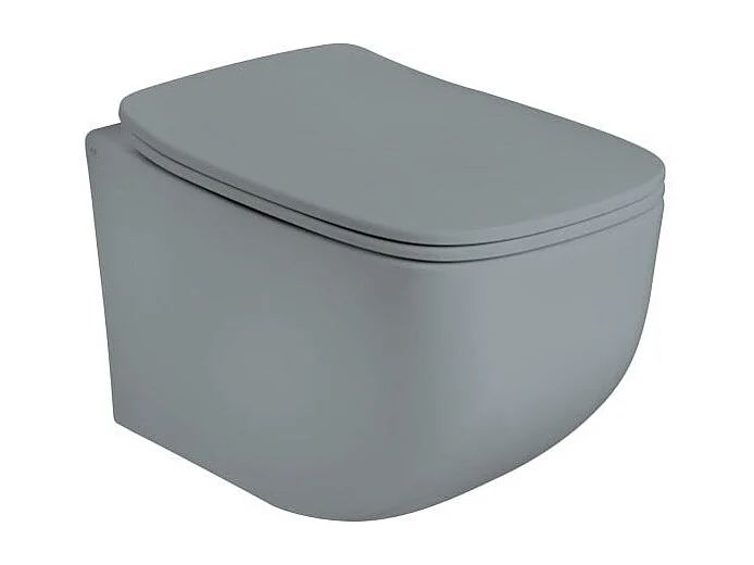 Wc Suspendu Sans Rebord En Céramique Gris Mat | Mozart