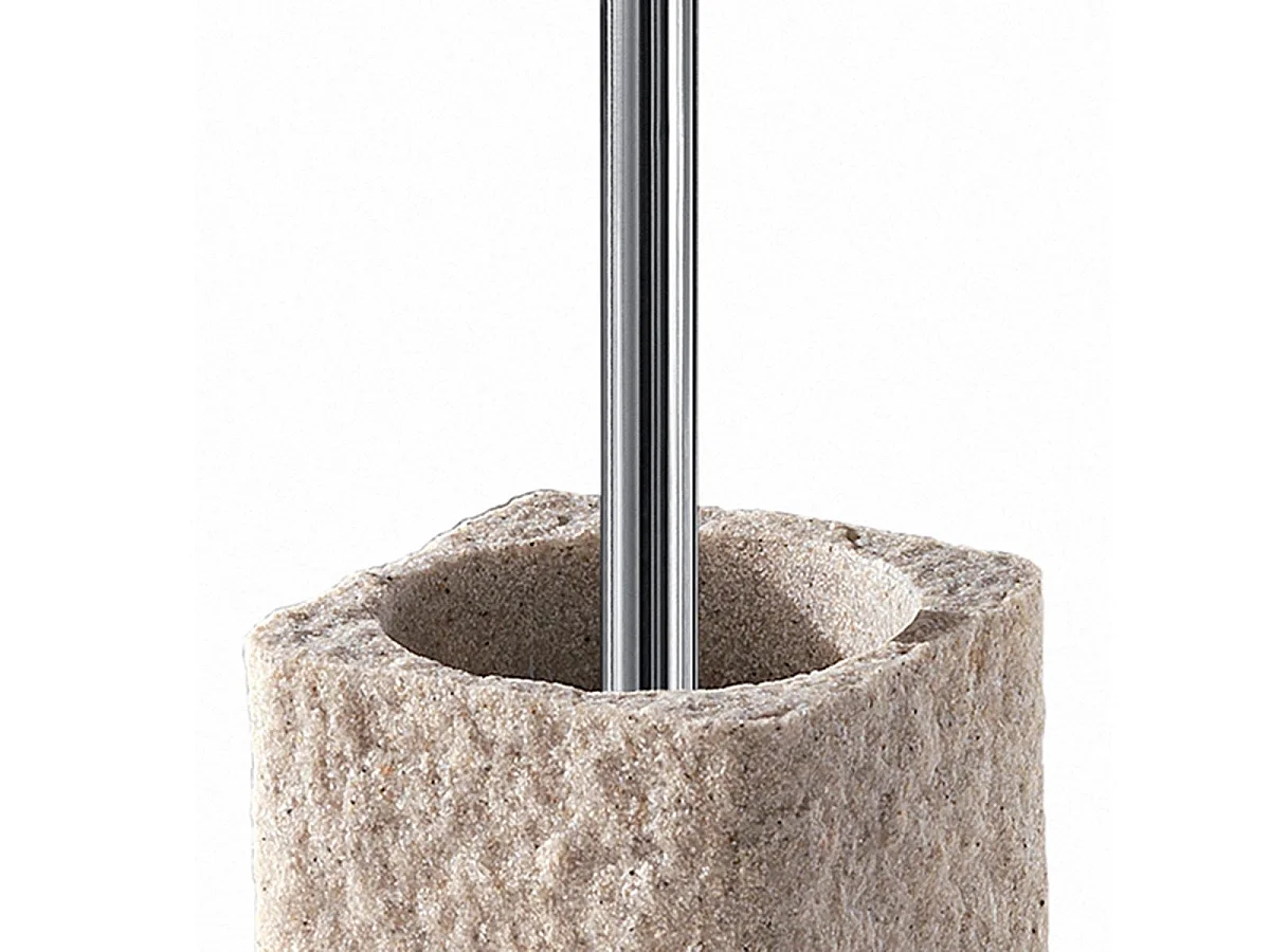 Brosse De Toilette Debout En Résine Beige  | Gelso