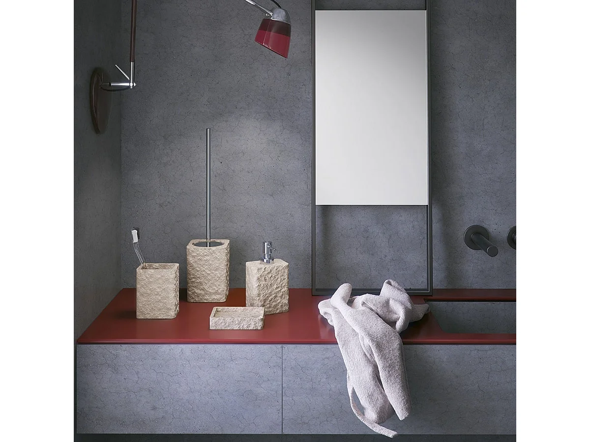 Brosse De Toilette Debout En Résine Beige  | Gelso