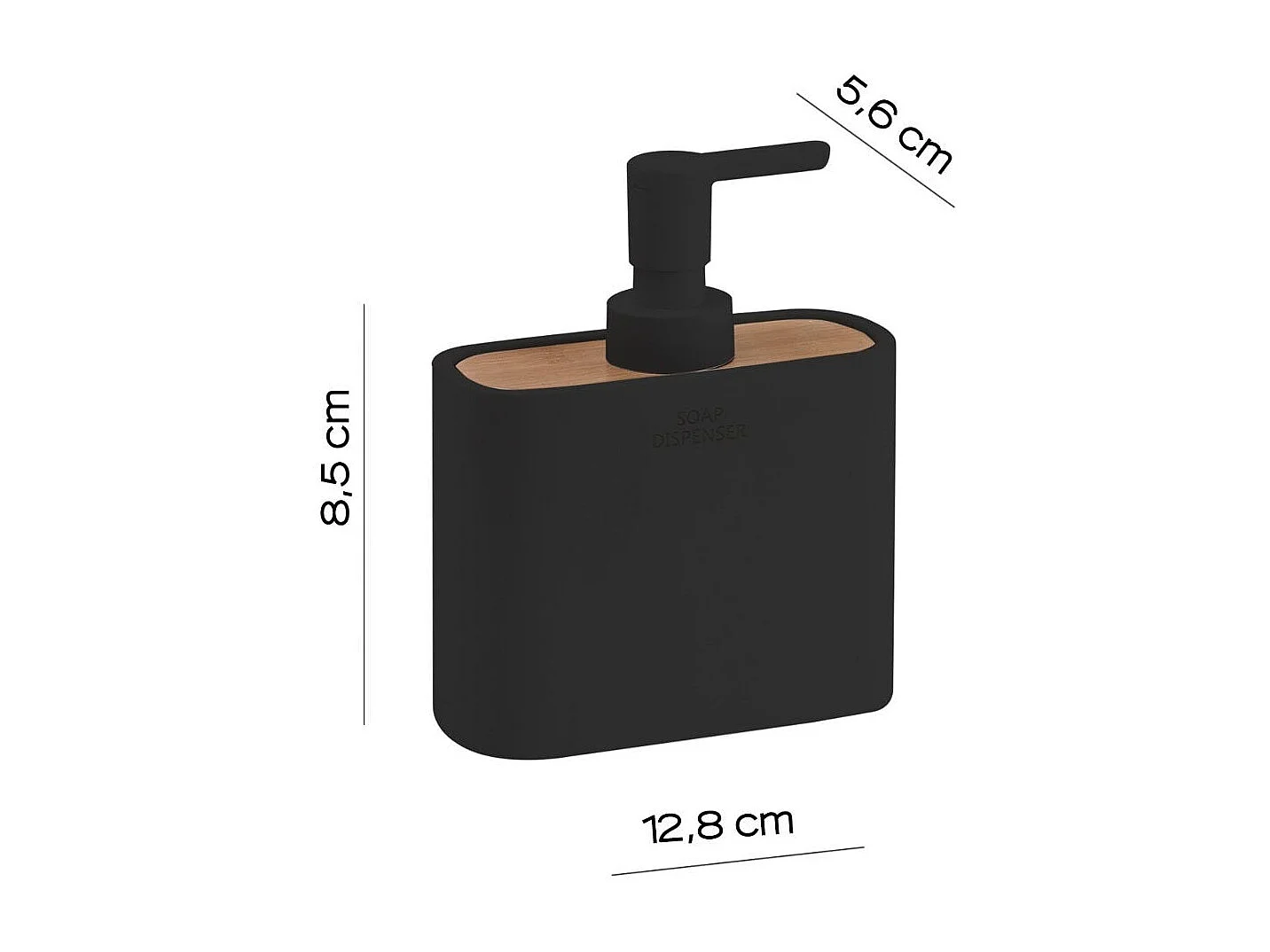 Distributeur De Savon 300 Ml Noir Bambou | Alisso