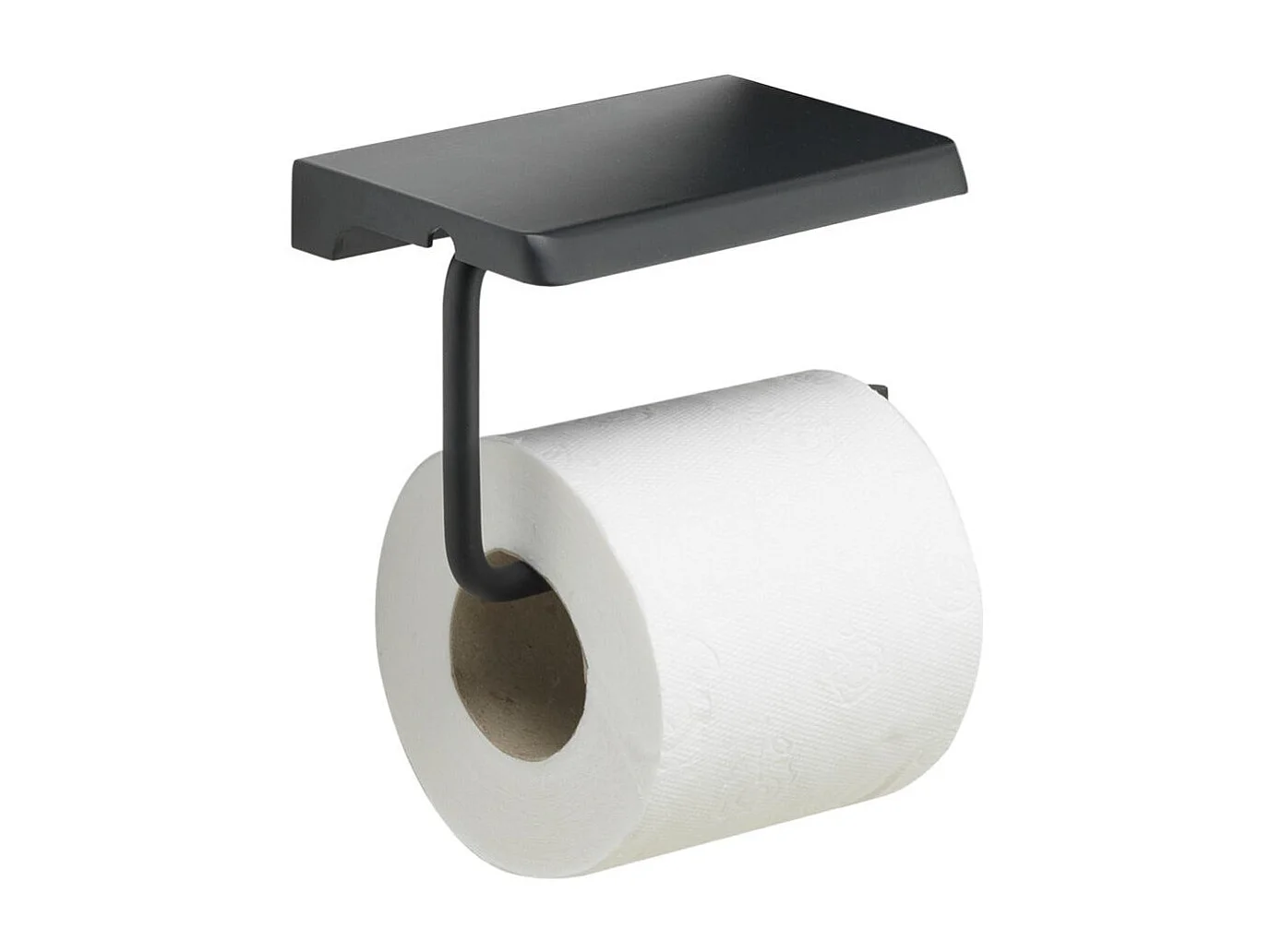 Porte-Rouleau Avec Tablette En Acier Noir Mat