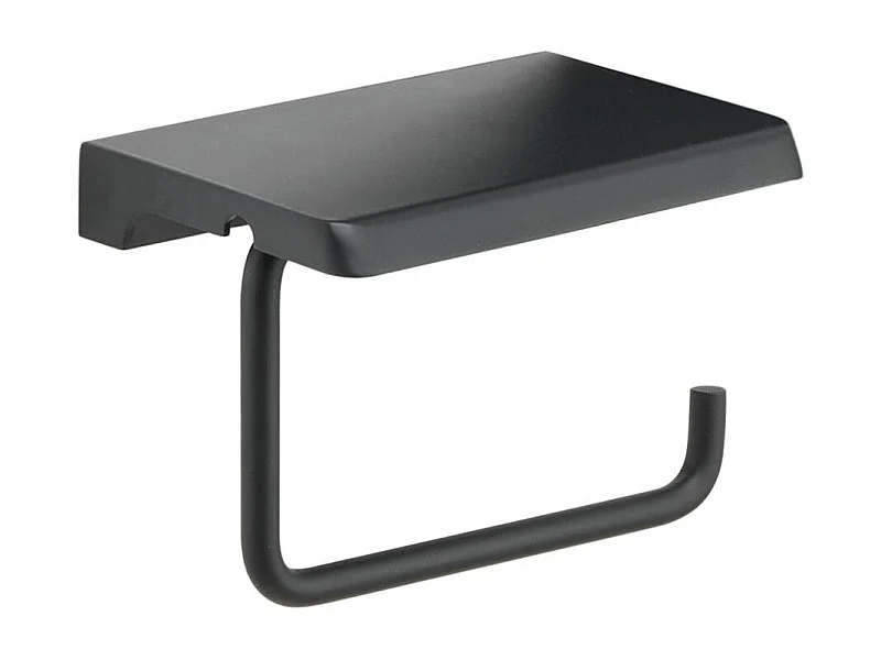 Porte-Rouleau Avec Tablette En Acier Noir Mat