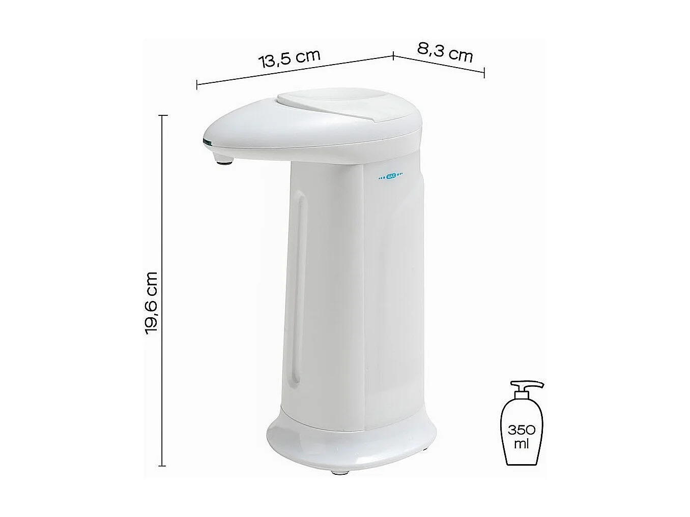 Distributeur De Savon/Gel Aseptisant Stand 350 Ml Blanc Abs  | Oyster