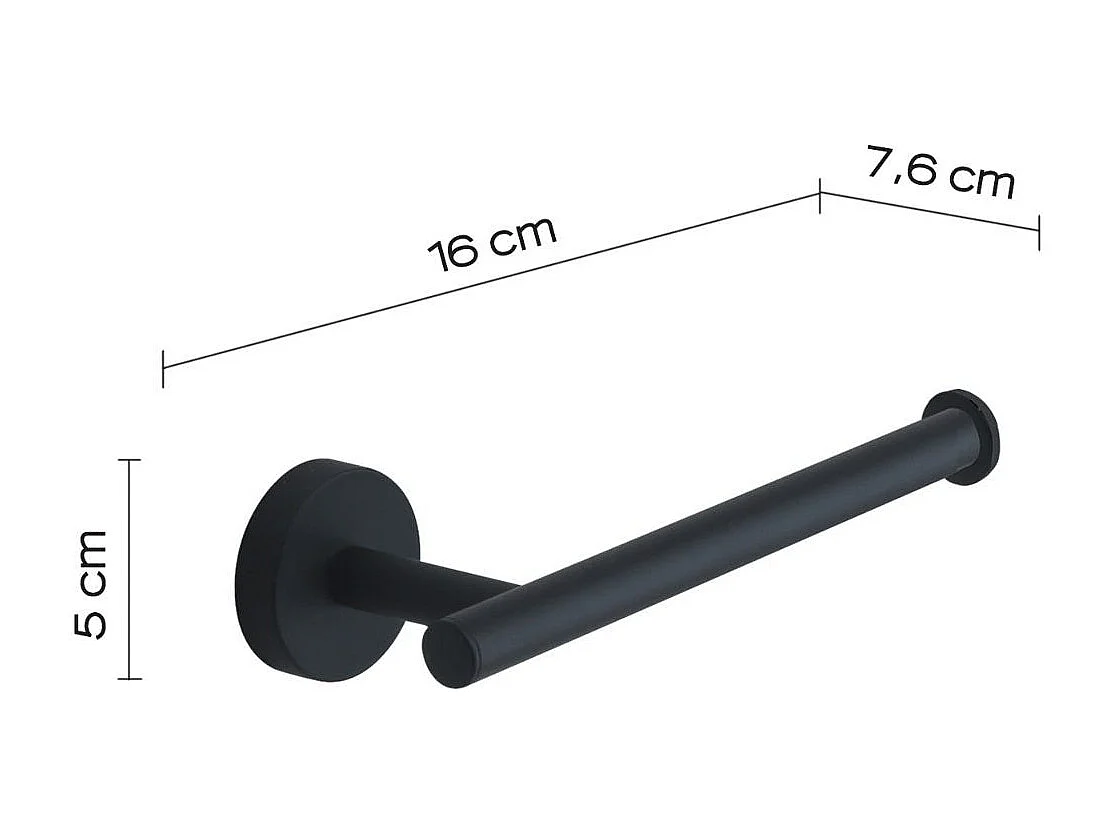 Porte-Rouleaux De Papier Toilette Mural En Acier Inoxydable Noir Mat | Violetta