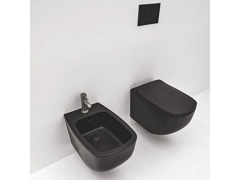 Ensemble De Salle De Bains À Suspendre Noir Mat | Mozart