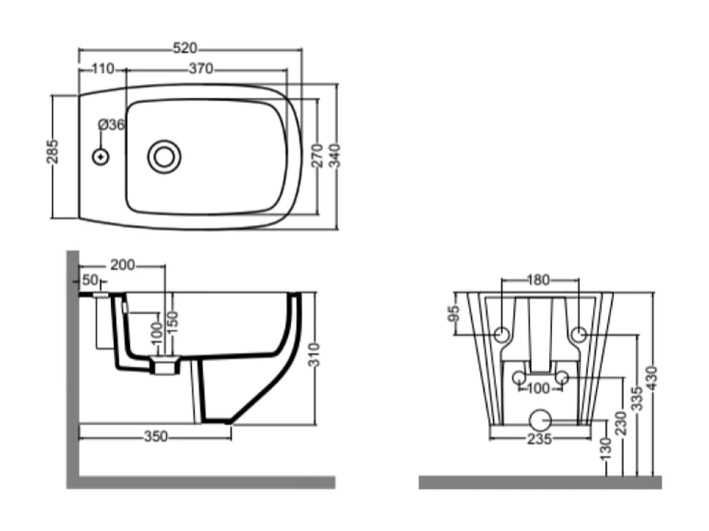 Ensemble De Salle De Bains À Suspendre Noir Mat | Mozart