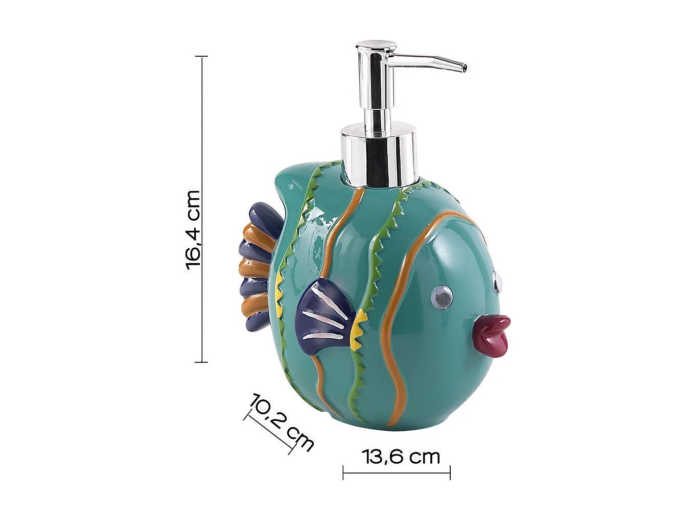 Distributeur De Savon En Résine Turquoise 490 Ml  | Ninfea