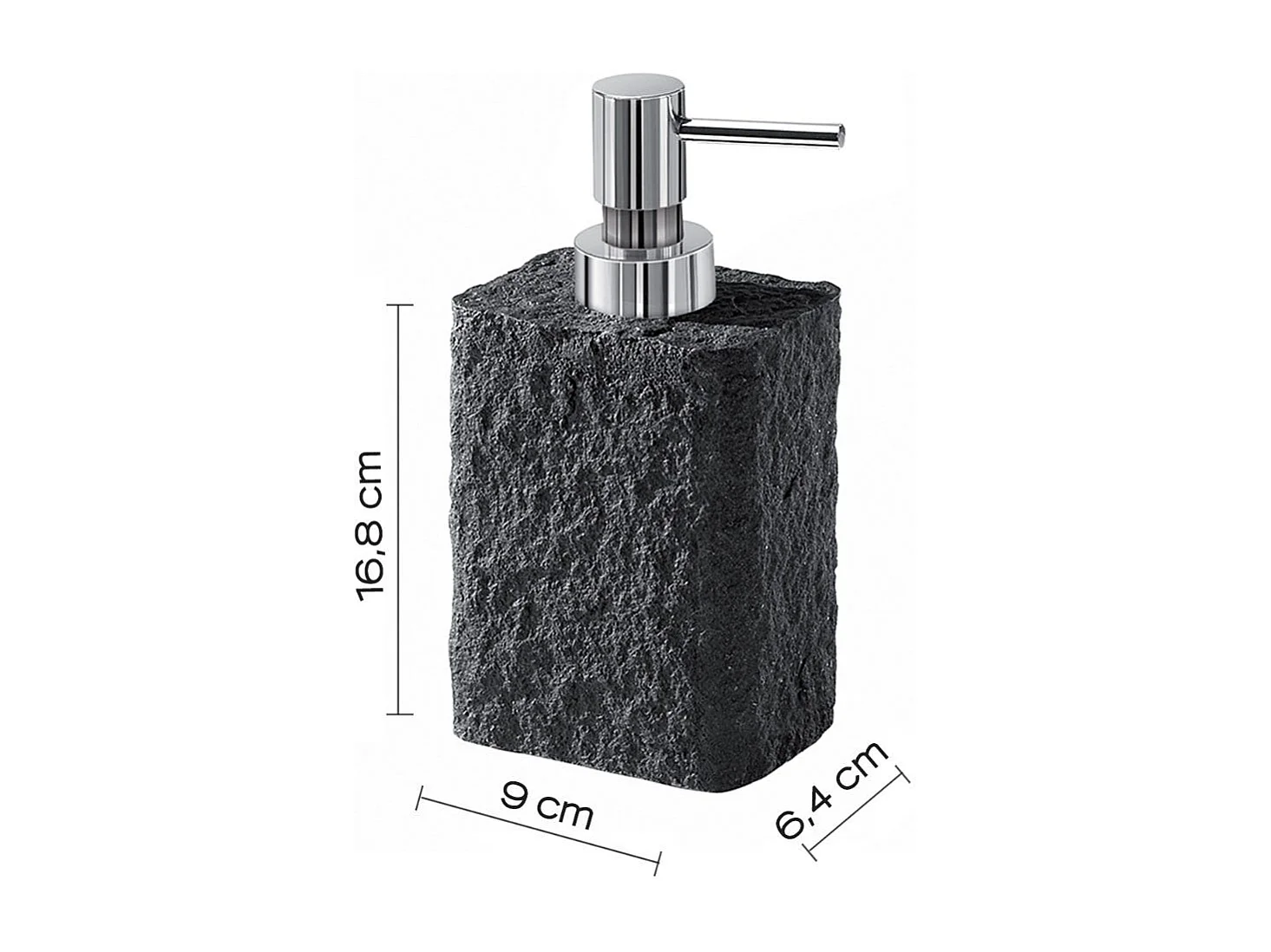 Distributeur De Savon Rectangulaire 360 Ml En Résine Anthracite | Gelso