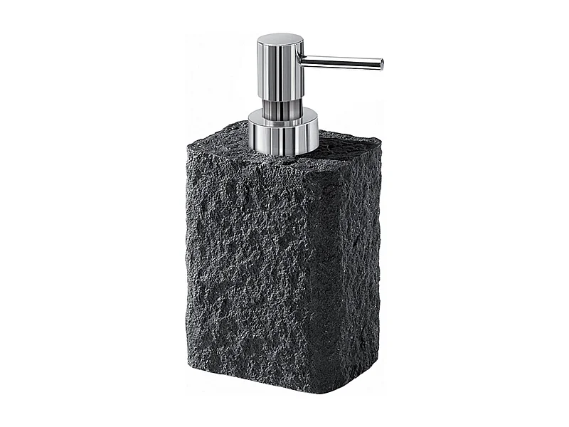 Distributeur De Savon Rectangulaire 360 Ml En Résine Anthracite | Gelso