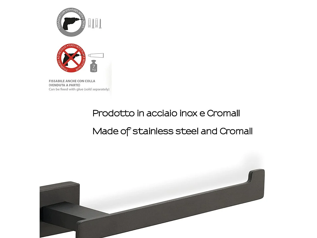 Porte-Rouleau De Papier Toilette En Acier Inoxydable Noir Mat | Atene