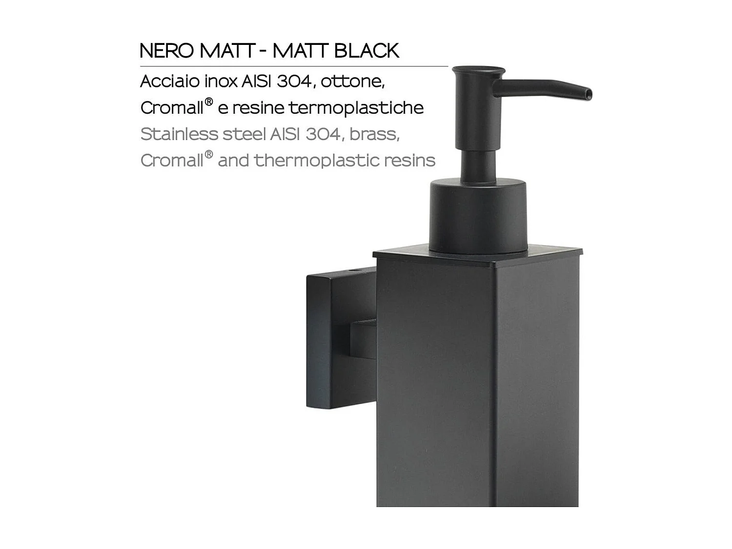 Distributeur Mural De Savon Liquide Acier Noir Mat | Seal