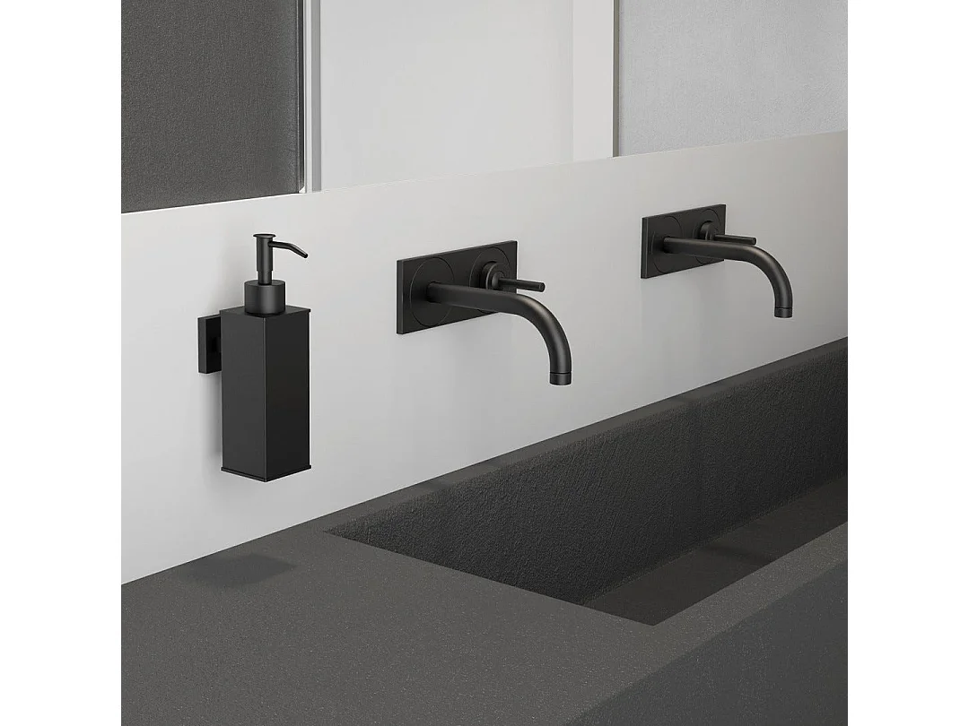Distributeur Mural De Savon Liquide Acier Noir Mat | Seal