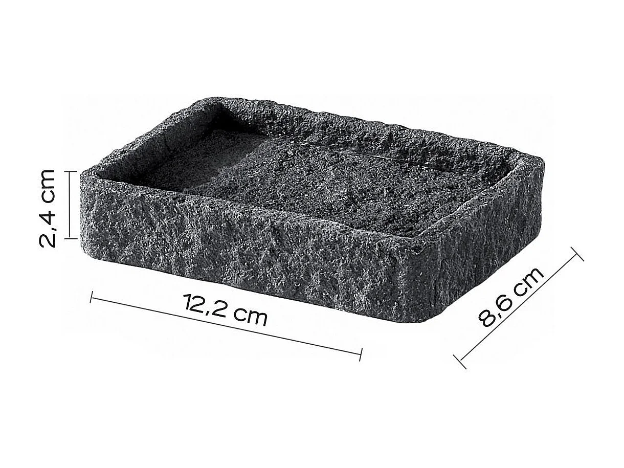 Porte-Savon En Résine Anthracite Rectangulaire | Gelso