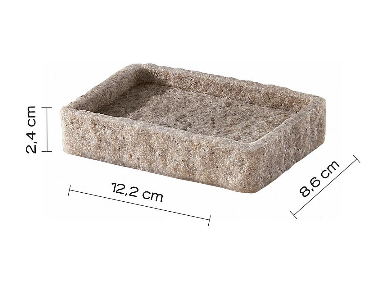 Porte-Savon Rectangulaire En Résine Beige  | Gelso