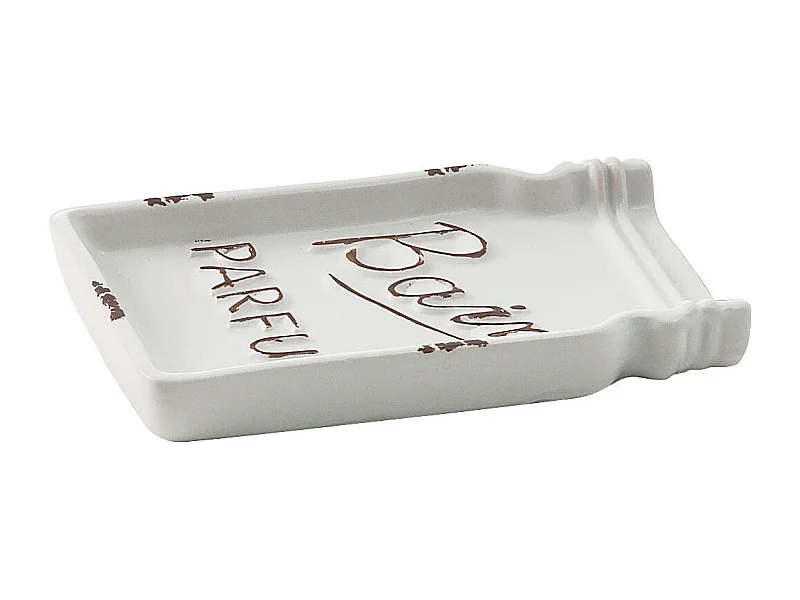 Porte-Savon En Céramique Blanche Décorée À Poser | Cindy