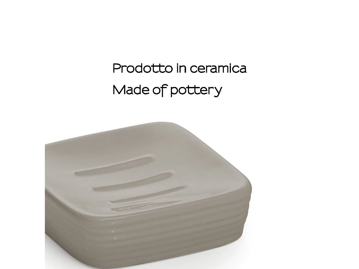 Porte-Savon En Céramique Gris Pigeon Clair | Calla