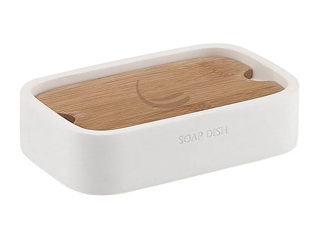 Porte-Savon De Bain En Bambou Blanc | Alisso