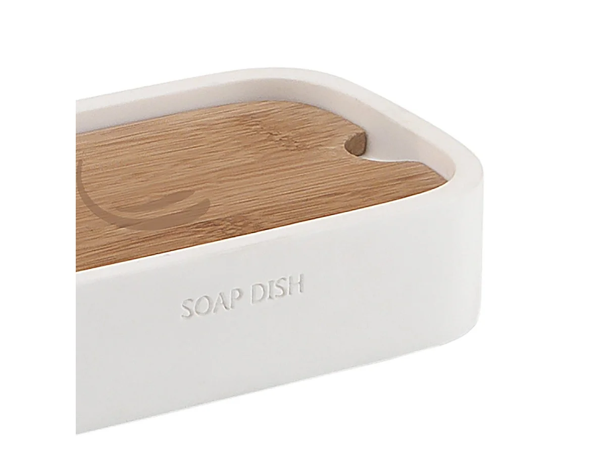 Porte-Savon De Bain En Bambou Blanc | Alisso