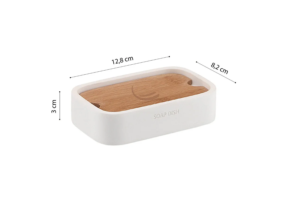Porte-Savon De Bain En Bambou Blanc | Alisso