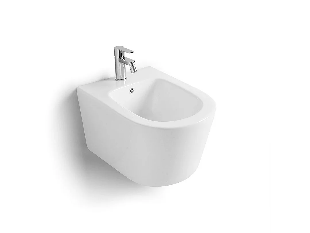 Bidet Suspendu En Céramique Arrondi | Blues