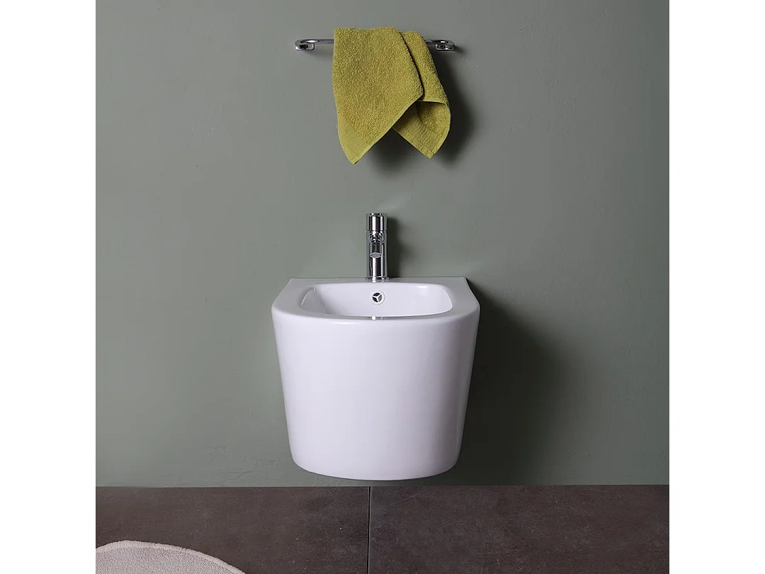 Bidet Suspendu En Céramique Arrondi | Blues