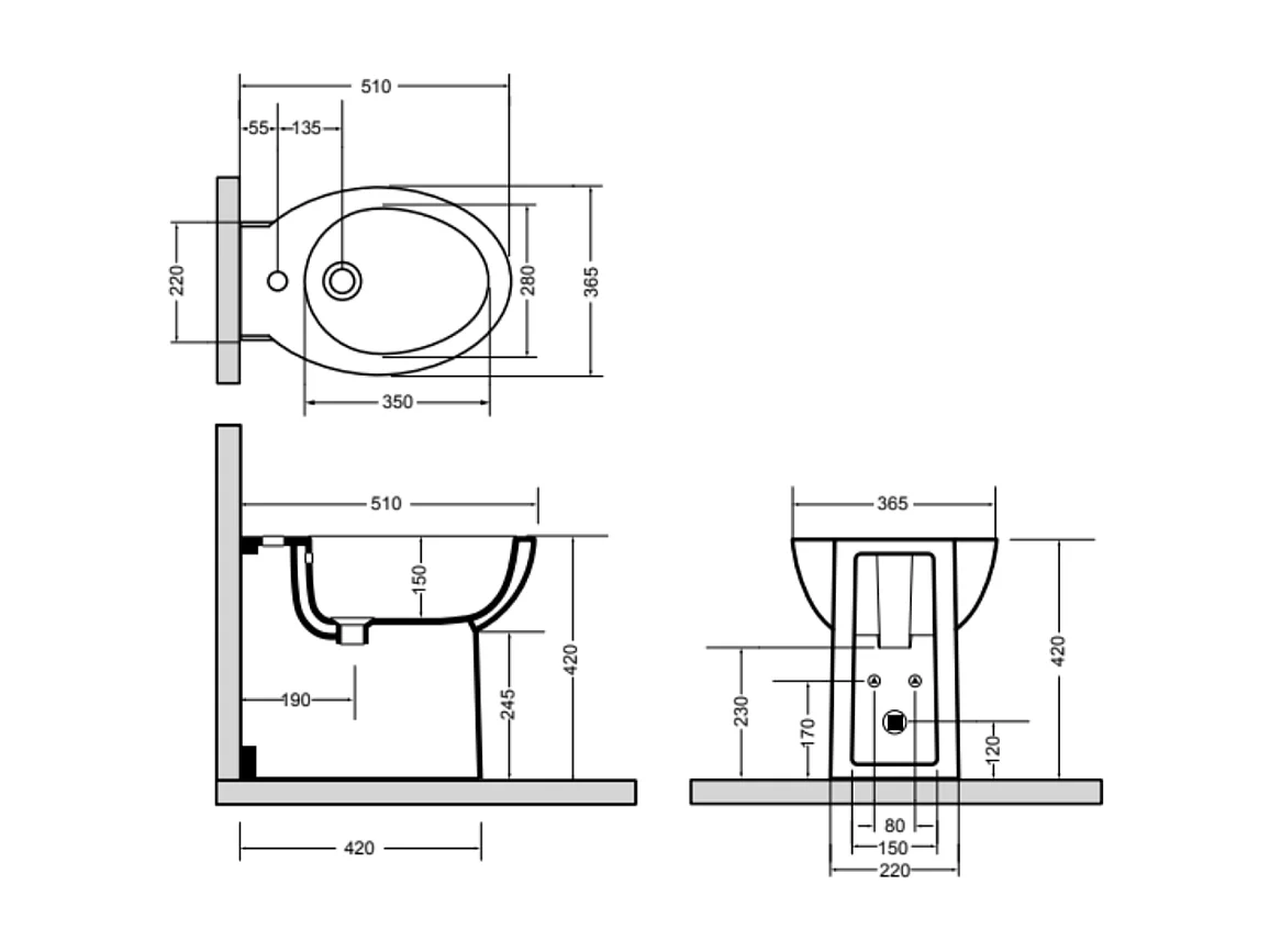 Bidet En Céramique Blanc Affleurant Au Mur | Patascoss