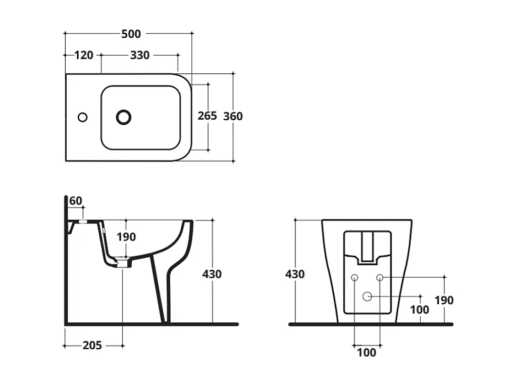 Bidet Sur Pied En Céramique Blanche Polie | Swing