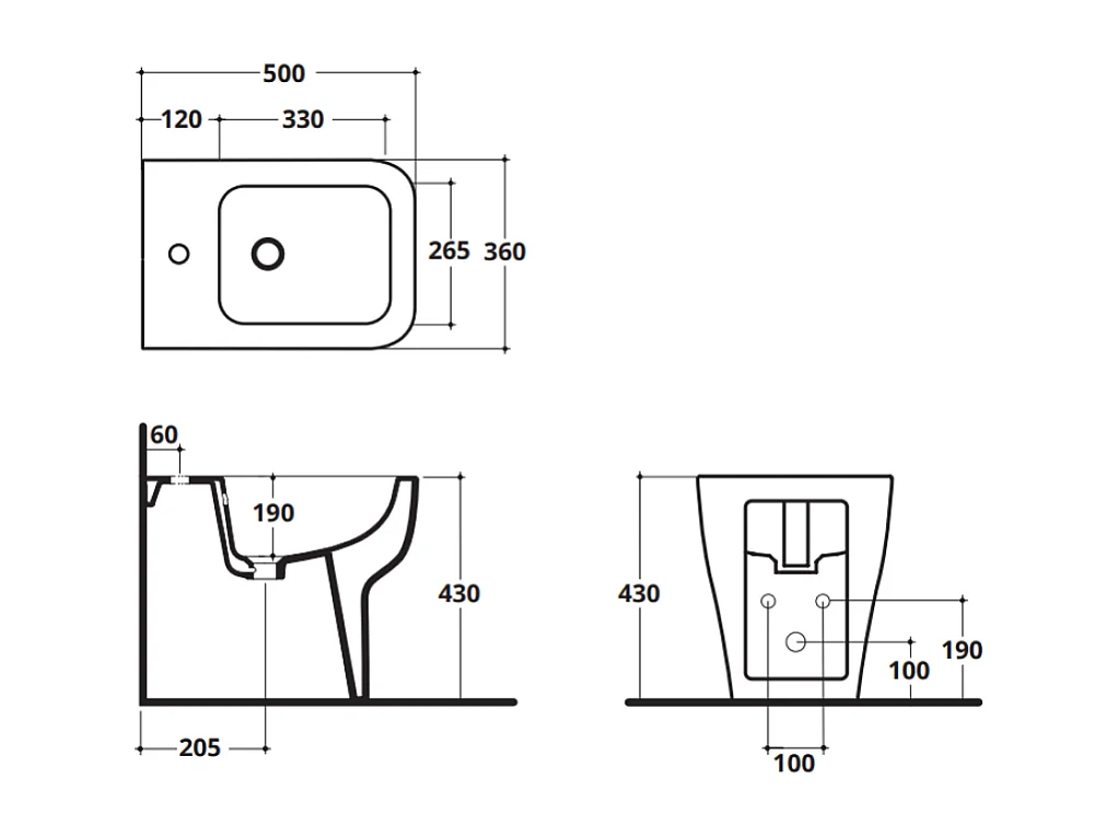 Bidet Sur Pied En Céramique Blanche Polie | Swing