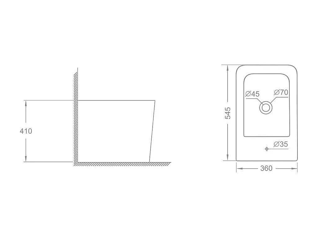 Bidet À Poser En Céramique Au Ras Du Mur | Rock