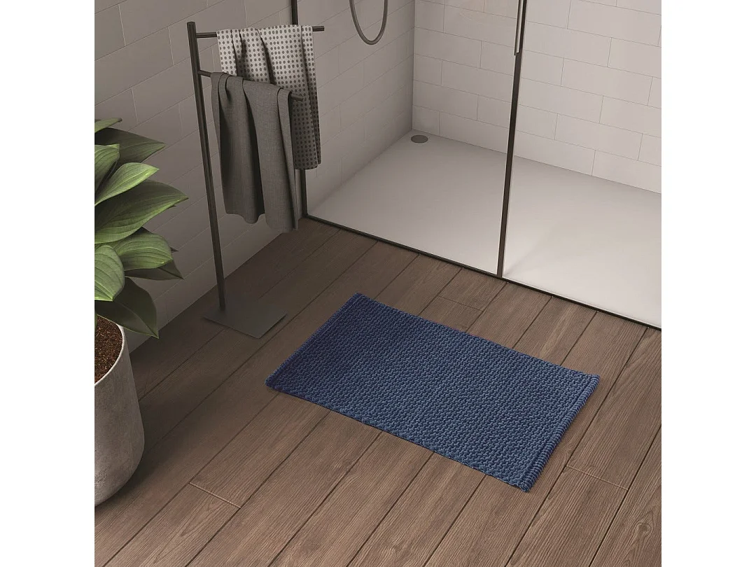 Tapis De Bain Antidérapant 50X80 Bleu | Frangipani