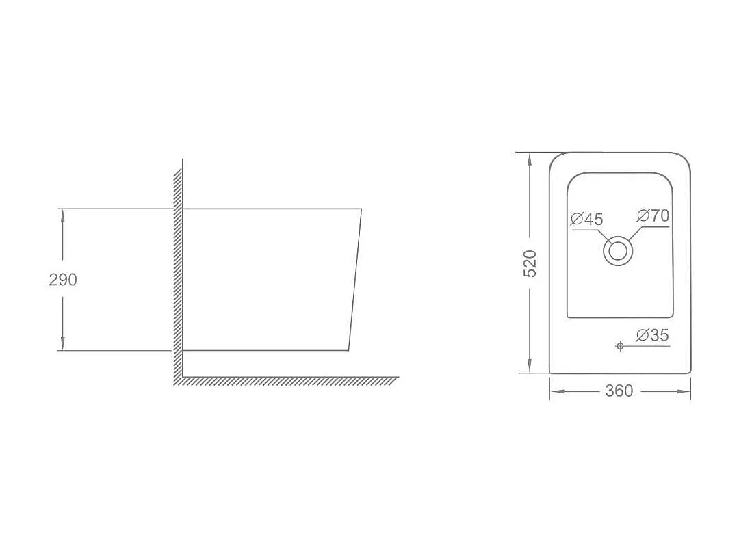 Bidet Suspendu Mural En Céramique | Rock